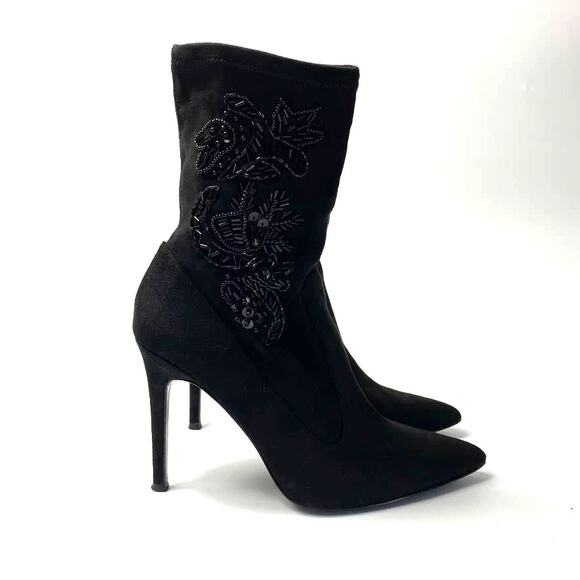 Women's Nina Dorella Pointed Toe Stiletto Heel Ankle Beaded Dress Boots 7 M - Picture 9 of 9